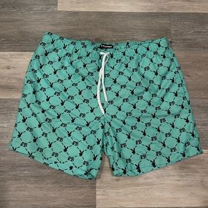 Men’s Playboy X PacSun Bathing Suit Size XL Like New Bright Green